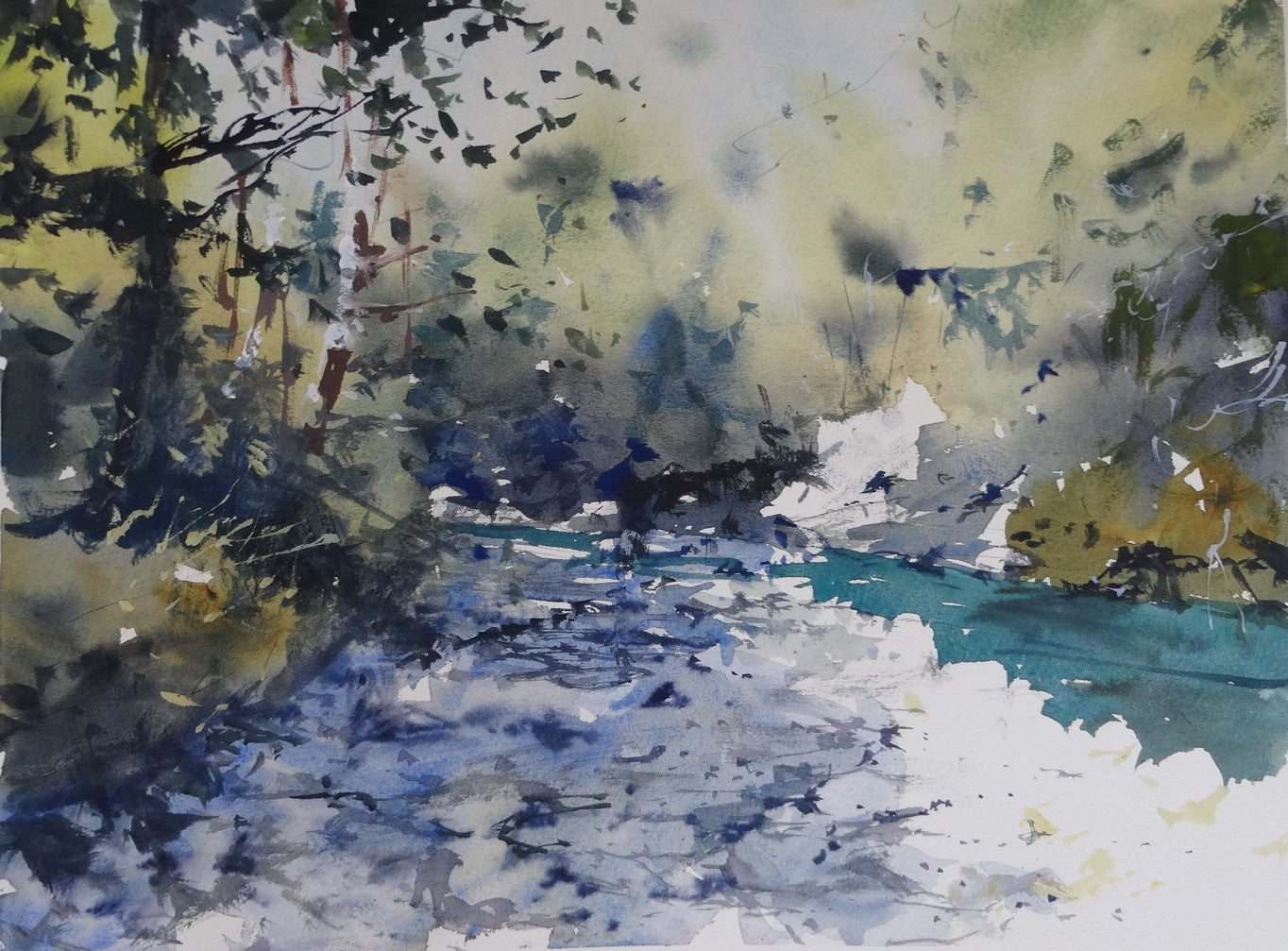 Original Watercolor - Babbling Stream, Posara, Tuscany #3