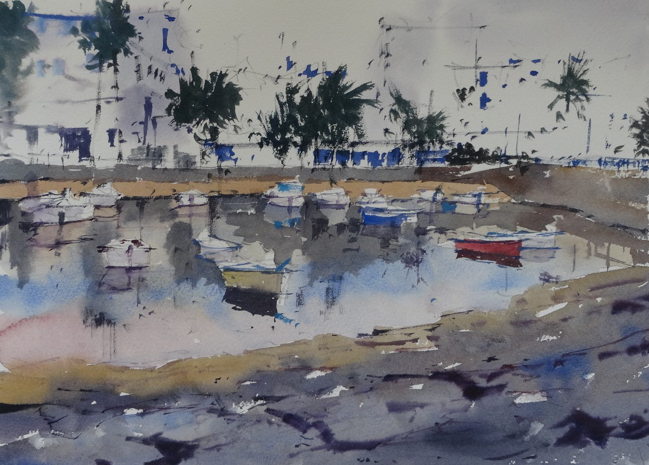 Original Watercolor - Reflections, Arrecife #2