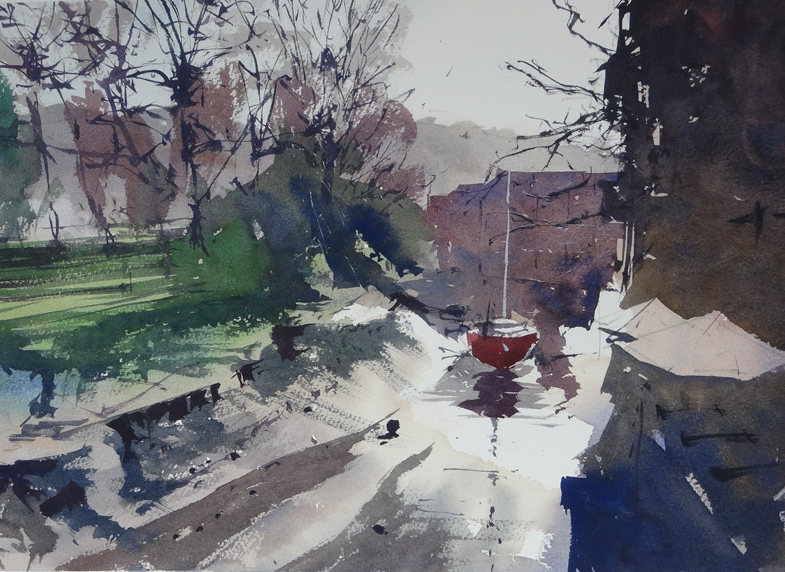 Original Watercolor - River Dart at Totnes