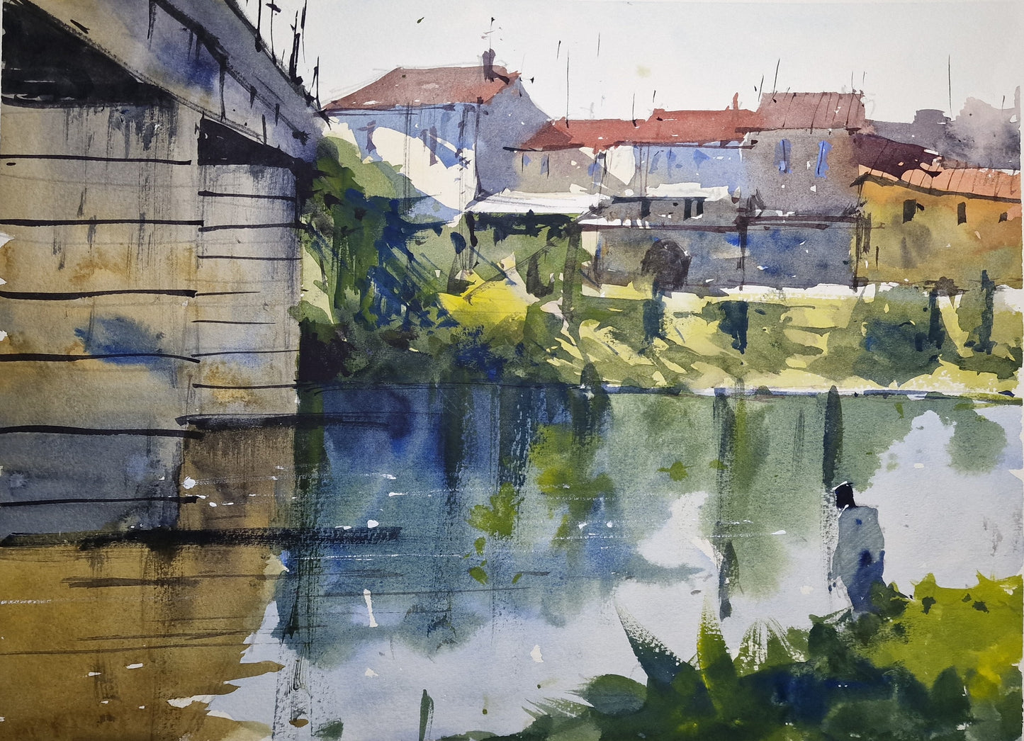 Original Watercolor - St Foy Plein Air