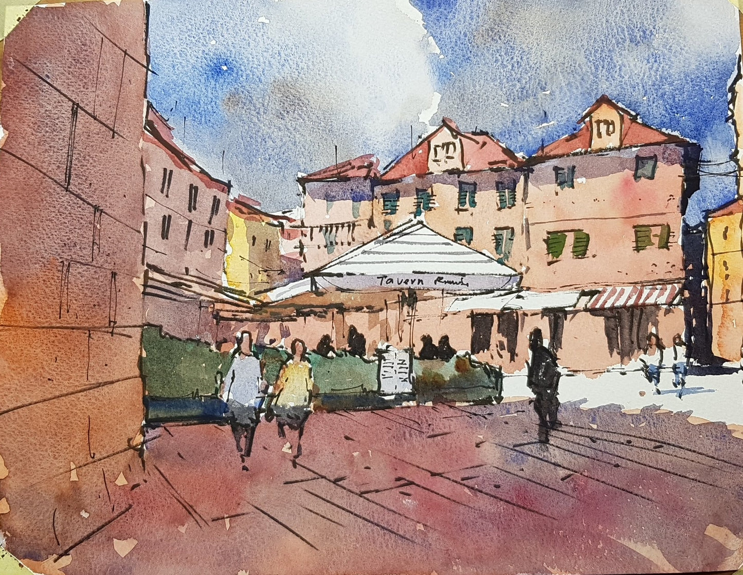 Original Watercolor - Tim Wilmot Line and wash 2