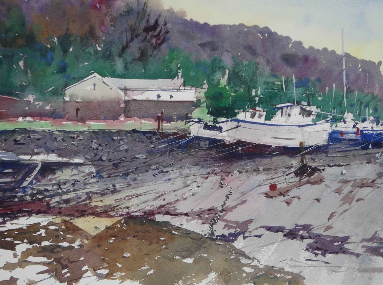 Original Watercolor - Porlock Weir and Hawkcombe Woods