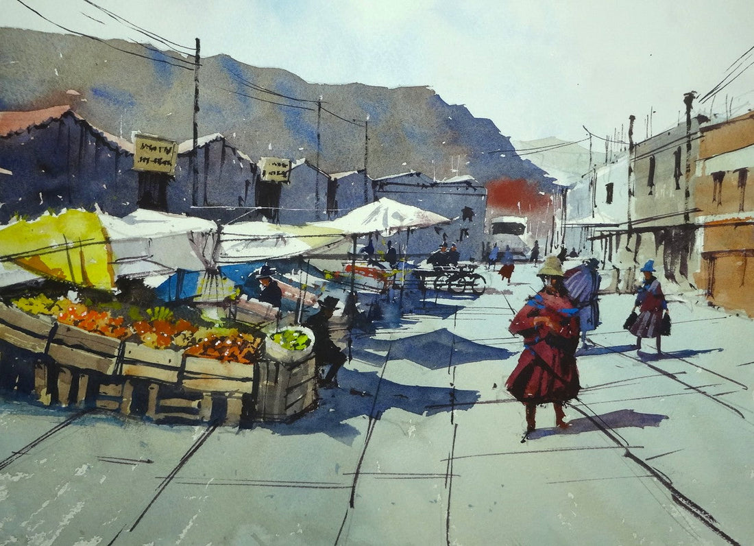 Painting the Chivay Market – My Live Demo for Patreon Members