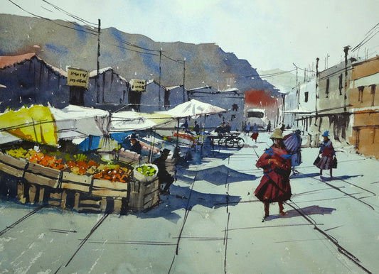 Painting the Chivay Market – My Live Demo for Patreon Members