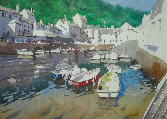 Painting Polperro Harbour with the Ledbury Art Club