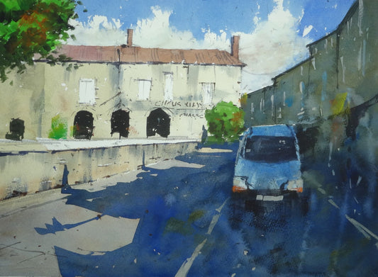 Sunlight and Deep Shadows in Duras, France
