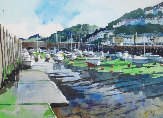 East Looe River and view towards Looe Bridge