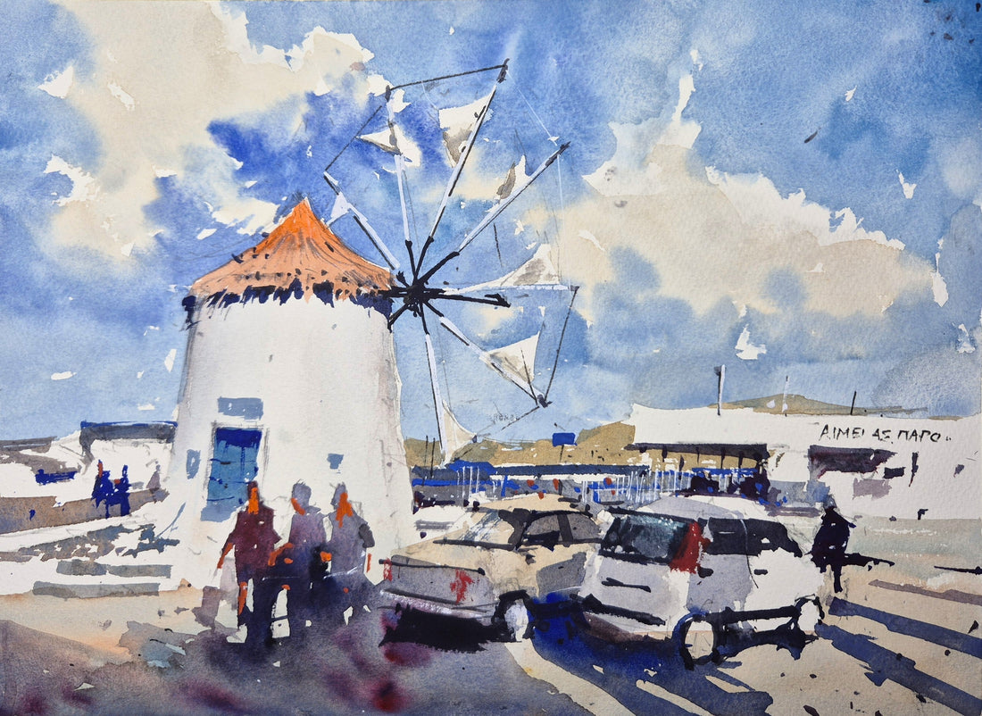 Painting the Iconic Paros Windmill