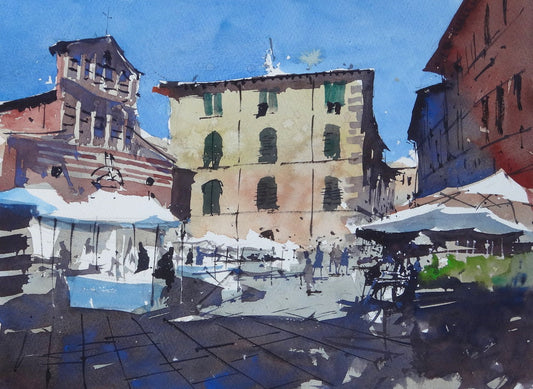 Piazza San Giusto in Lucca, Italy