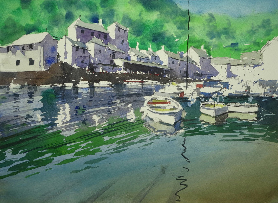 Painting the Light and Shadows of Polperro Harbour