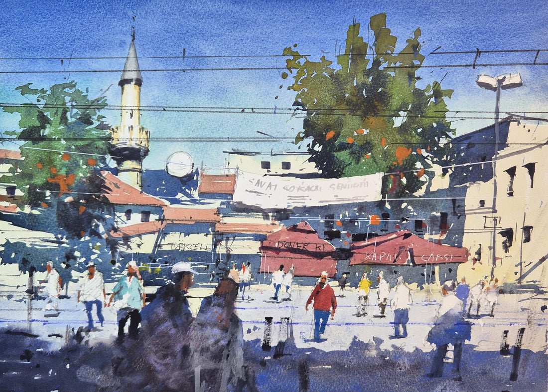 Painting the Busy Streets of Istanbul in Watercolour