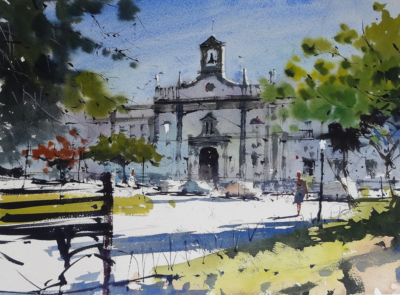 Original Watercolor - Arco da Vila, Faro, Portugal