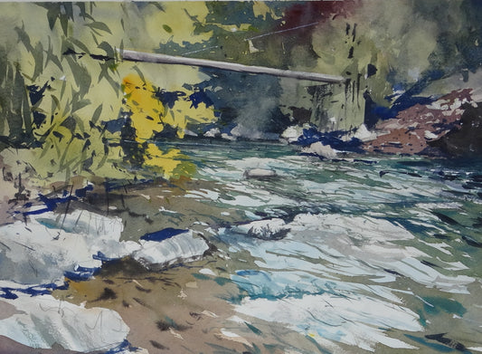 Original Watercolor - Babbling Stream, Posara, Tuscany
