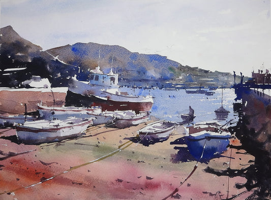 Original Watercolor - Back Beach, Teignmouth #4