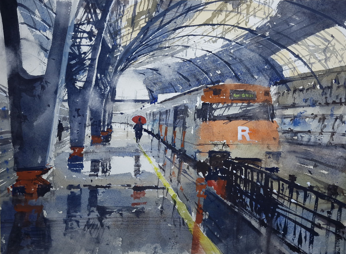 Original Watercolor - Barcelona Railway Station