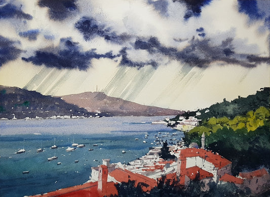 Original Watercolor - Bosphoros Bebek, Istanbul, Turkey
