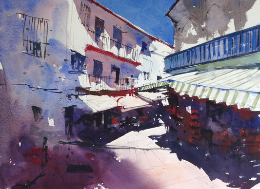 Original Watercolor - C. del Bajondillo, Torremolinos, Spain