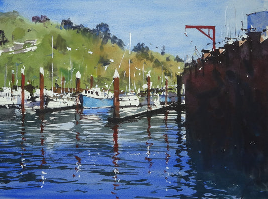 Original Watercolor - Darthaven Marina Dartmouth