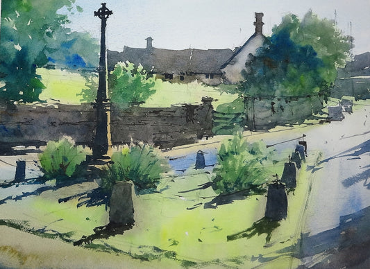 Original Watercolor - Hillesley plein air 2