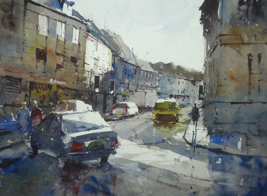 Original Watercolor - Inverness Rainy Day