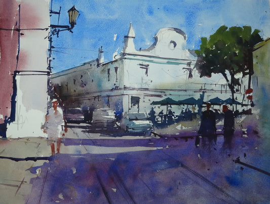 Original Watercolor - Largo da Madalena, Faro