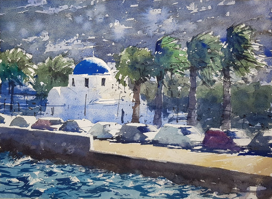 Original Watercolor - Paros, Greece