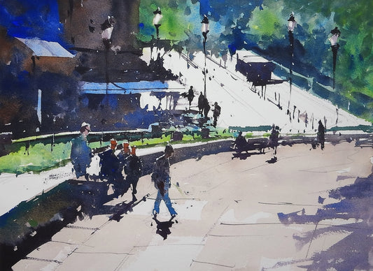 Original Watercolor - Plaza de Oriente 2