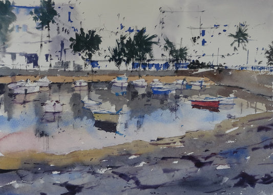 Original Watercolor - Reflections, Arrecife #2