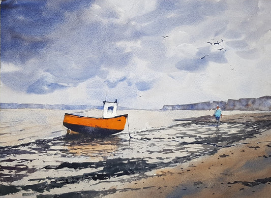 Original Watercolor - River Stour from Essex