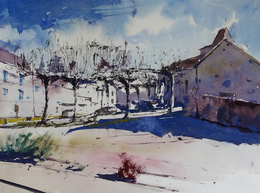 Original Watercolor - Saint-Martial-d'Artenset, France