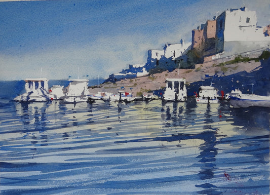 Original Watercolor - Talamanca, Ibiza, Spain