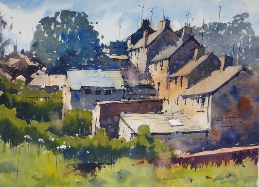 Original Watercolor - Tetbury Roof Tops 2