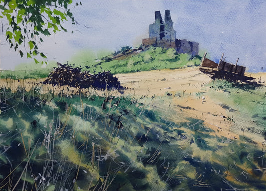 Original Watercolor - The Ruins of Chateau de Gurson, France
