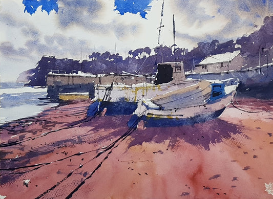 Original Watercolor - Shladon Beach Workshop April 2022