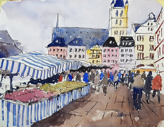 Original Watercolor - Tim Wilmot Line and wash 1