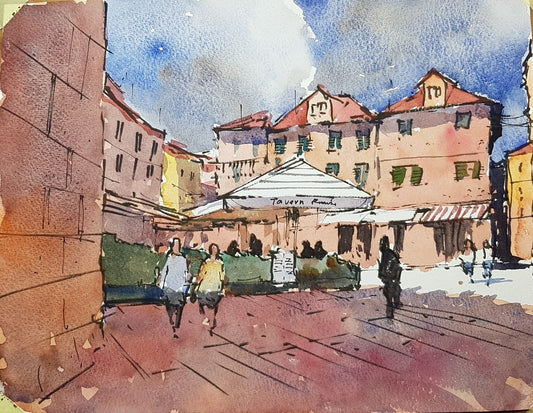 Original Watercolor - Tim Wilmot Line and wash 2